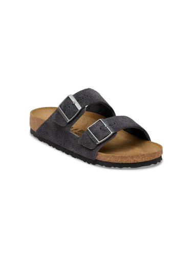 Birkenstock Arizona Suede Leather Regular Fit Charcoal Unisex - Сандали Birkenstock - Черен - 1031632-4.5 - Size: 4.5