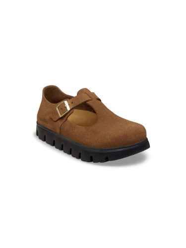 Birkenstock Paris Chunky Suede Leather Narrow Fit Dark Tea Жени - Сандали Birkenstock - Кафяв - 1031231-4.5 - Size: 4.5