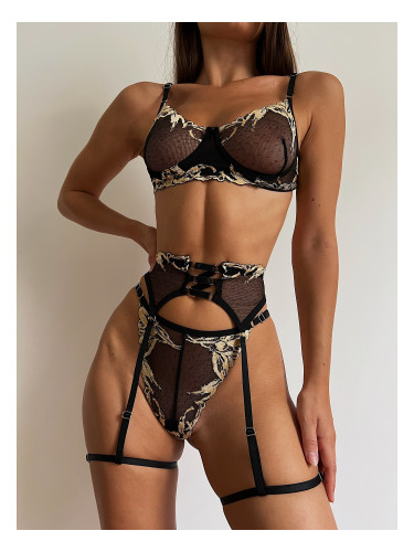 Луксозен сет с жартиер Garter Belt ”Rosebay”
