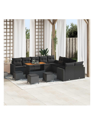 Sonata H Градински Софа Комплект 14 pcs Черно 110 x 55 x 71 см