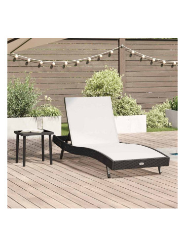 Sonata H Шезлонг с маса 2 pcs Черен 40 x 40 x 40.5 см полиратан