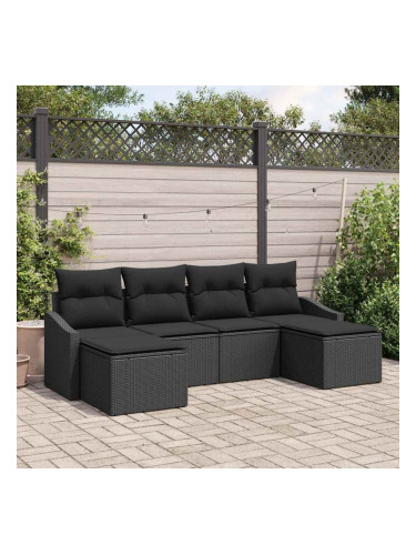 Sonata H Комплект за хранене в градината с възглавница 6 pcs Черно