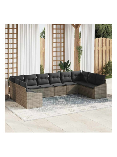 Sonata H Комплект за хранене в градината с възглавница 10 pcs Сив