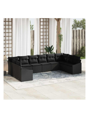 Sonata H Комплект за хранене в градината с възглавница 10 pcs Черно