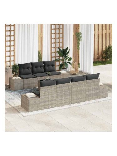 Sonata H Градински Софа Комплект 8 pcs Светло сиво и тъмно сиво