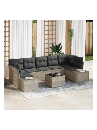Sonata H Градински Софа Комплект 8 pcs Светло сиво и тъмно сиво