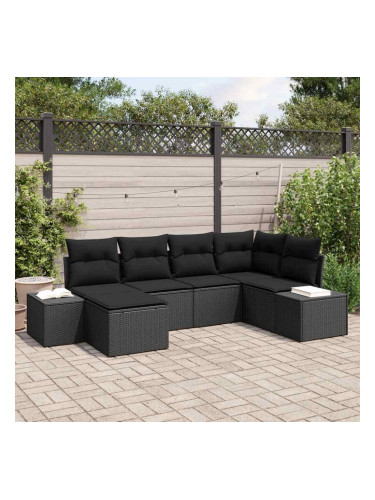 Sonata H Градински Софа Комплект 6 pcs Черно 264 x 154 x 85 см Полиратан