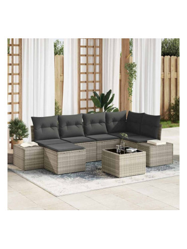 Sonata H Градински Софа Комплект 7 pcs Светлосиво 264 x 154 x 85 см