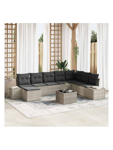 Sonata H Градински Софа Комплект 9 pcs Светлосиво 319 x 209 x 85 см