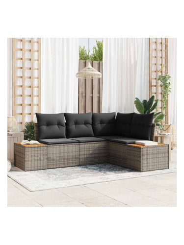 Sonata H Градински Софа Комплект 4 pcs Сив 209 x 154 x 85 см Полиратан