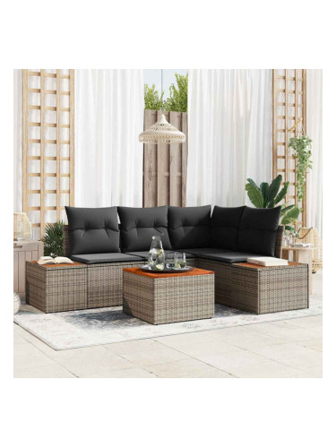 Sonata H Градински Софа Комплект 5 pcs Сив 209 x 154 x 85 см Полиратан