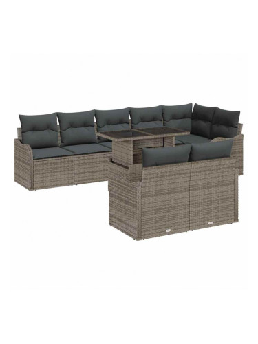 Sonata H Градински Софа Комплект 9 pcs Сив 100 x 55 x 73 см Полиратан