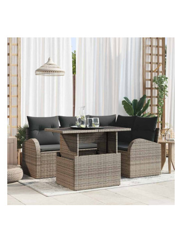Sonata H Градински Софа Комплект 5 pcs Сив 100 x 55 x 73 см Полиратан