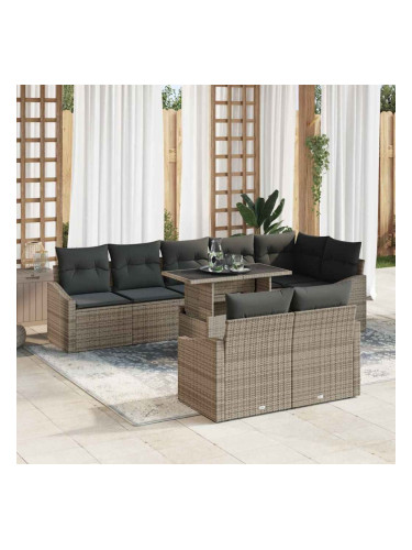 Sonata H Градински Софа Комплект 9 pcs Сив 100 x 55 x 73 см