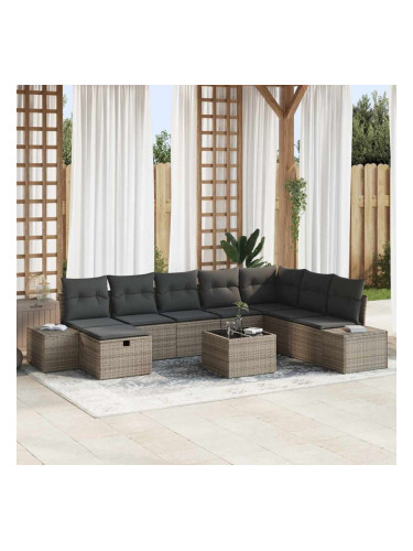 Sonata H Градински Софа Комплект 9 pcs Сив 55 х 62 х 69 см Полиратан