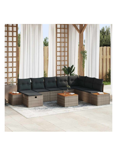 Sonata H Градински Софа Комплект 9 pcs Сив 55 х 62 х 69 см Полиратан
