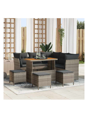 Sonata H Градински Софа Комплект 9 pcs Сив 110 x 55 x 71 см