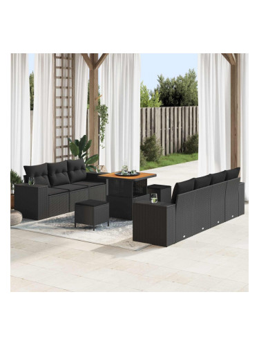 Sonata H Градински Софа Комплект 10 pcs Черно 80 x 80 x 71 cm
