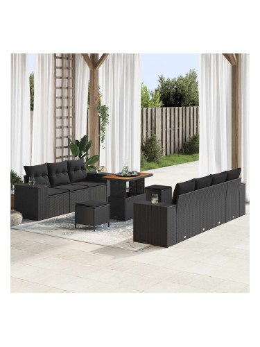 Sonata H Градински Софа Комплект 10 pcs Черно 90 x 55 x 71 cm