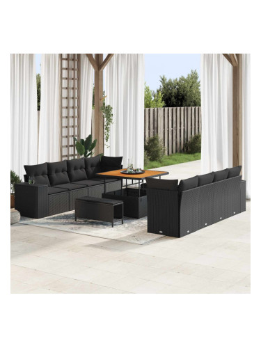 Sonata H Градински Софа Комплект 11 pcs Черно 100 x 100 x 71 cm