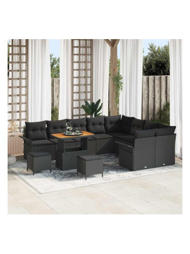 Sonata H Градински Софа Комплект 12 pcs Черно 90 x 55 x 71 cm