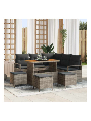 Sonata H Градински Софа Комплект 9 pcs Сив 110 x 55 x 71 см