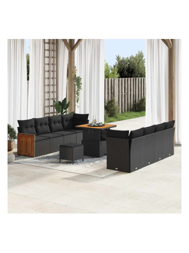 Sonata H Градински Софа Комплект 11 pcs Черно 80 x 80 x 71 cm полиратан