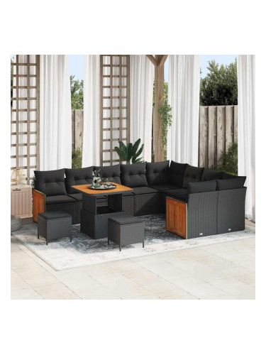 Sonata H Градински Софа Комплект 12 pcs Черно 80 x 80 x 71 cm полиратан