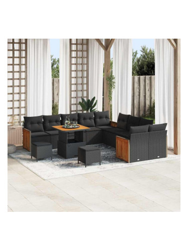 Sonata H Градински Софа Комплект 13 pcs Черно 80 x 80 x 71 cm полиратан