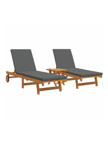 Sonata H Шезлонг 3 pcs Кафяво 40 x 40 x 40cm Масивна акациева дървесина