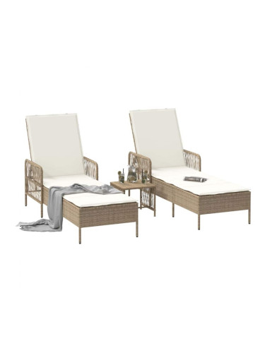 Sonata H Шезлонг с възглавница 2 pcs Бежово 35 x 35 x 32см полиратан