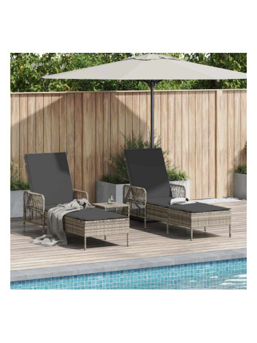 Sonata H Шезлонг с възглавница 2 pcs Светлосиво 35 x 35 x 32см полиратан