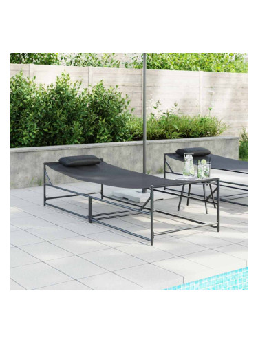 Sonata H Шезлонг Антрацит 200 x 74 x 73 см Текстилен, стомана