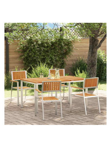 Sonata H Комплект за хранене в градината 5 pcs Кафяво Тиково дърво масив