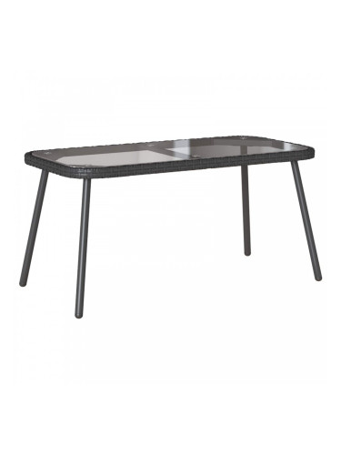 Sonata H Масичка за кафе Черно 90 x 45 x 43 см Поли ротанг, стъкло