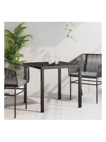 Sonata H Градинска маса Черно 80 x 80 x 73 см Масивна тикова дървесина