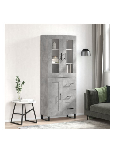 Sonata H Висок шкаф, бетонно сив, 69,5x34x180 см, инженерно дърво