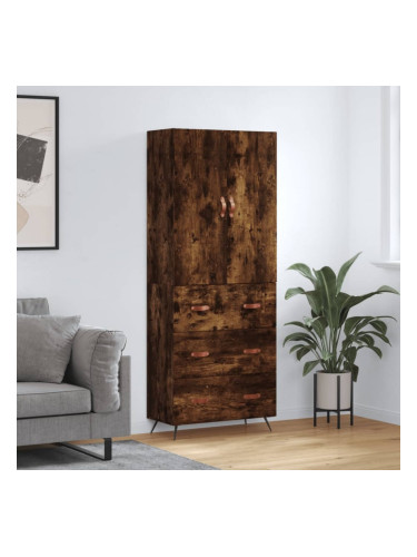 Sonata H Висок шкаф, опушен дъб, 69,5x34x180 см, инженерно дърво