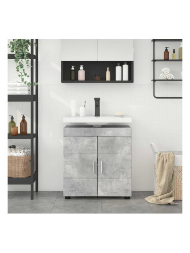 Sonata H Шкаф за баня с мивка с врата TULUM Бетонно сиво 60 x 34 x 63 см