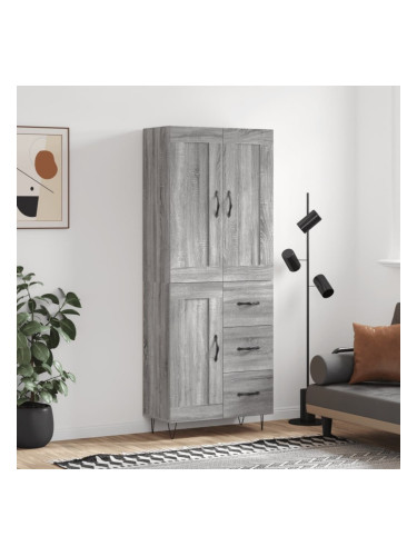 Sonata H Висок шкаф, сив сонома, 69,5x34x180 см, инженерно дърво