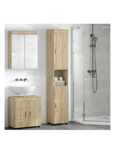 Sonata H Шкаф за баня със съхранение TULUM дъб сонома 37 x 31.5 x 203 см