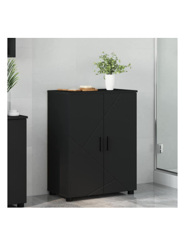 Sonata H Шкаф за баня с рафт Черно 60 x 35 x 80 см Инженерно дърво