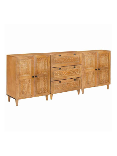 Sonata H Служебен шкаф 3 pcs Кафяво 60 x 33 x 75 cm мангово дърво масив
