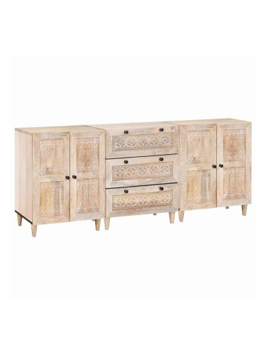 Sonata H Служебен шкаф 3 pcs Бяло 60 x 33 x 75 cm мангово дърво масив