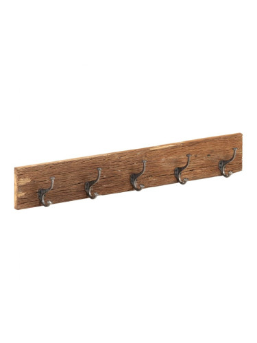 Sonata H Закачалка с 5 куки, 100x2,5x15 см, регенерирано дърво масив