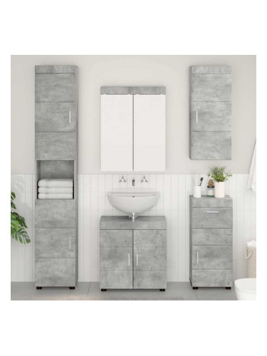Sonata H Банен стенен шкаф с рафт TULUM Циментено сиво 37 x 24,5 x 86 см