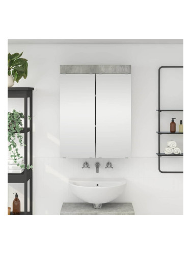 Sonata H Шкаф с огледало за баня TULUM Циментено сиво 60 x 16,5 x 78 см