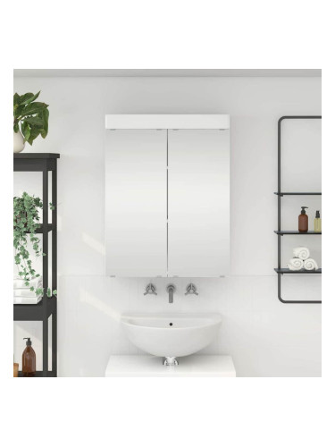 Sonata H Шкаф с огледало за баня TULUM Лъскаво бяло 60 x 16,5 x 78 см