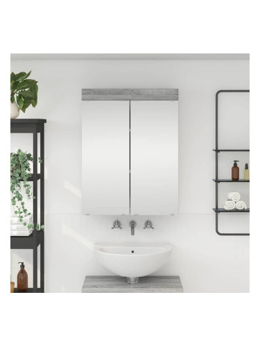 Sonata H Шкаф с огледало за баня TULUM Сив Сонома 60 x 16,5 x 78 см