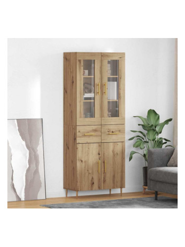 Sonata H Висок шкаф с чекмедже 2 pcs Дъб Инженерно дърво
